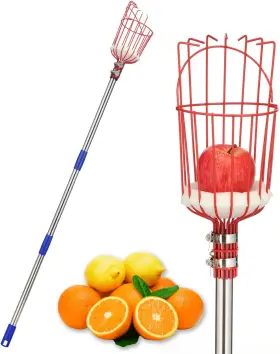 Miya 744110590081 Fruit Picker 13 Ft Pole With Large Basket Length Adjustable