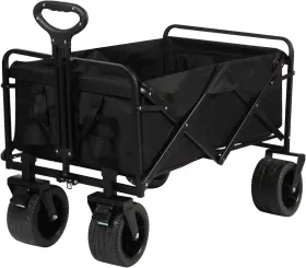 Mmq-905028 Mmq Heavy-duty Folding 550 Lbs Collapsible Wagon With Big Wheels - Black