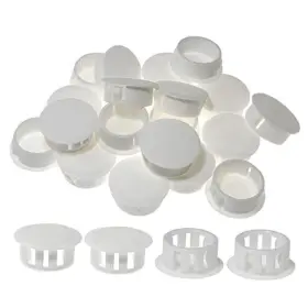 X008 Moicstiy 30 Pcs Hole Plugs - 7/8 Inch 22mm Plastic Flush Type 7/8inch White