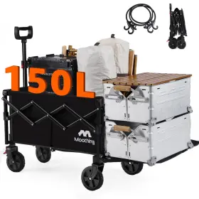 Moothing 784196405916 Wagons Carts Foldable Collapsible Wagon With Wheels Heavy Duty Grocery Cart