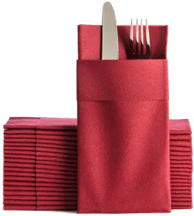 B07kp1jlk3 Moyes Home Burgundy Dinner Napkins Cloth Like With Built-in Flatware Pocket Linen-feel Dis