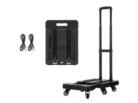 145663 Mpm Folding Hand Truck Dolly 500lbs Heavy Duty Foldable Luggage Cart 6 Wheels