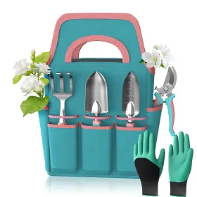 G02hy003 Mqhuayu 6 Pcs Garden Tool Set Gardening Hand Tools Aluminum Alloy Starter Kit With G