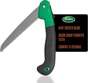 Mr. Brands Llc. 810173830553 Scotts 7.5 Inch Folding Hand Saw - Compact Pruning With Sharp Steel Blade And