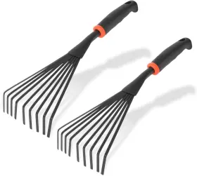 Mst0001 Msstoodun 2 Pcs Gardening Hand Rake 14.5 Inch Alloy Steel Short Handle Shrub For Soil Lo