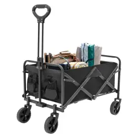 Ed541 Mstunmaa Collapsible Folding Wagon Garden Cart Utility Beach With 5 Inch Rub