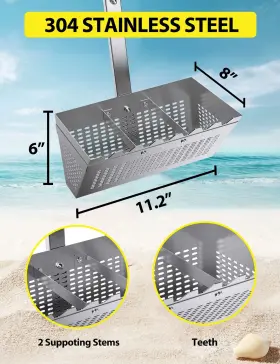 Musvoh 797246987041 Sand Fleas Rake For Beach 36.2 Inch Detachable Long Ergonomic T #2