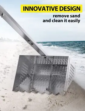 Musvoh 797246987041 Sand Fleas Rake For Beach 36.2 Inch Detachable Long Ergonomic T #3