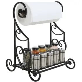 B014gggdls Mygift Gothic Heart Scroll Metal Paper Towel Holder Stand With Condiment Shelf Black