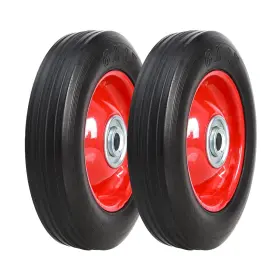 Mzrexn 6x1.5-e-1/2 6 Inch X 1.5 Flat Free Solid Rubber Tire And Wheel Assemblies 2 Pack Heavy-du