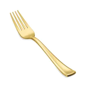 B0f8b764kk N9r 100 Gold Plastic Forks - Heavy Duty Disposable Flatware For Parties