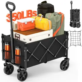 Nadonli 720482725245 Foldable Wagon With Wheels Portable Heavy Duty Collapsible Beach Car