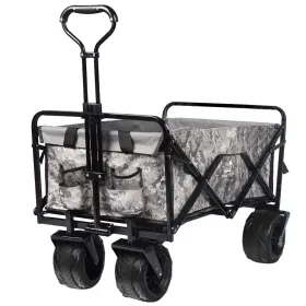 Napfox 730635888116 Collapsible Wagon Cart Heavy Duty Foldable Beach With Big Wheels For Sa