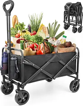 Neotec 037936956026 Collapsible Heavy Duty Wagon Cart Outdoor Folding Utility Camping Garden Beach