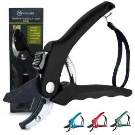 Nevlers 313054336385 Professional Stainless Steel Heavy-duty Black Garden Anvil Pruning Shears