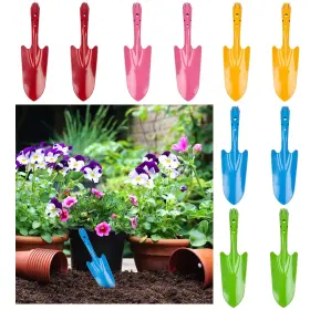 10-kids Newflager 10 Pack Mini Colorful Metal Hand Shovel Kids Teens Adults Trowel Set Garden