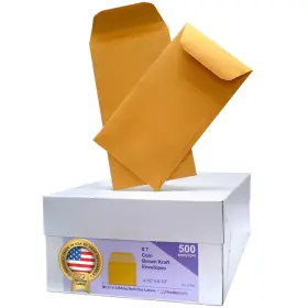 B00t1xf2xw Nextdaylabels Nextday Labels #7 Coin Envelopes - 500 Brown Kraft Gummed Money