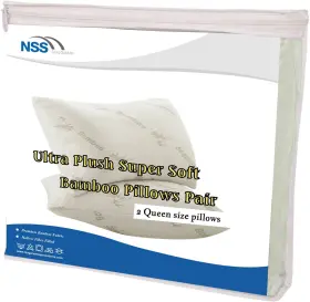 Ce-7mqy-3b82 Niagara Sleep Solution Bed Pillows For Sleeping 2 Pack Queen Size Viscose Made From Bamboo Ultra Sof