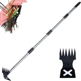 Nkf2403 Nicofphy Weed Puller Tool With Long Handle - 60 Inch Manual Weeder Remover 2 Black