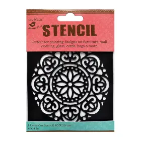 Rusntl4-83418 Nicole Crafts 6 Pack - Little Birdie Reusable Stencil 4 Inch X4 -mandala Extravaganza Rusntl4-834