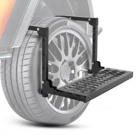 Nilight 840323908580 Folding Heavy Duty Tire Step For Truck Suv And Rv Non-slip Steel Surfa