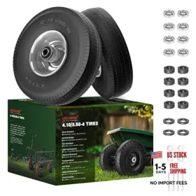 Bl-10in-gr Ningbo Huawu Jiancai Youxiangongsi Tire And Wheel Flat Free 10-inch Solid Replacement 4.10/3.50-4 Gray Wave