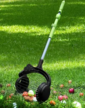 As-00105 Ningbo Lsunpro Industry And Trade Co Ltd Acorn Picker Upper Roller For Walnuts - Nut Gatherer With 1.8-gallon Green
