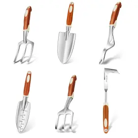 Gt-oo6 Nirvruxs Gardening Tools 6 Pack Stainless Steel Garden Tool Set With Non-slip Rubber