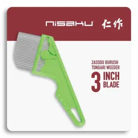 Njp2511 Nisaku Angled Weeder Stainless Steel Head 3 In Blade Plastic Short Handle