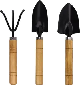 Mgt-1 Niuxtool Mini Gardening Tools Set For Kids 3 Pieces Garden Hand Tool Kit With Black