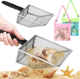Niuyhe 313022323324 Sand Sifter For The Beach 2 Pack Shark Tooth Stainless Steel Kids Filte