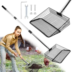 22420383 Nobrand 10 Inch Chicken Poop Scooper Extendable 22-77 Stainless Handle