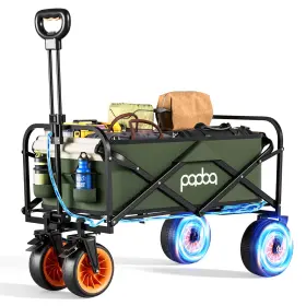Gc01 Nouno Electric Assistance Collapsible Folding Garden Wagon 300lbs Grocery Cart Wit
