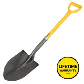 Nupla 738501720621 27 Inch Ergo Power D-grip Fiberglass Handle Heavy-duty Round Point Shovel