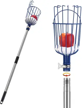 Oak Leaf 705353144400 Fruit Picker 13 Ft Pole With Basket Length Adjustable Apple Or