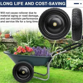 .oem 313054762726 13 Inch Flat Free Tire - 13ftft For Garden Cart Wheels Wheelbarrow I #2