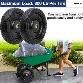 .oem 313054762726 13 Inch Flat Free Tire - 13ftft For Garden Cart Wheels Wheelbarrow I #3