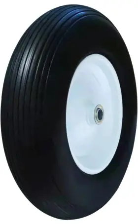 Ogracwheel 813117888634 Wheelbarrow Tire 4.80/4.00-8 Flat-free 1 Inch Bearing 16 Solid Rubber