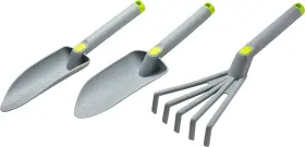 Ogrow 647351584539 Machrus 16 Inch Piece Gardening Tool Set Trowel Transplanter And 5 Teeth Cultiv