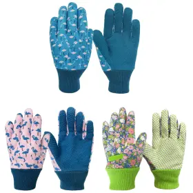 24096004-2 Oizen 3 Pairs Pack Garden Gloves For Kids Toddlers - Gardening Gifts Childrens G