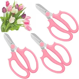 Ojyudd 445003444490 3 Pcs Garden Scissors Floral Shears Professional Pruning Pink