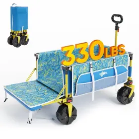 Old Bahama Bay 844093046695 Beach Wagon With Big Wheels For Sand Heavy Duty 330 Lbs Colla