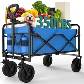 Hw-ytc-s01 Olixis Heavy Duty Wagon Cart With Wheels Foldable Large Collapsible Wagons
