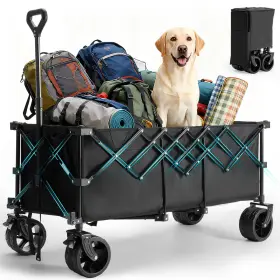 Jctc-bk-1 Olixis Collapsible Wagon Cart - 440lbs Foldable Extra Long Heavy Duty Utility