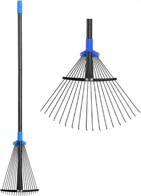 Oliynedy 445057722797 Adjustable Metal Leaf Rake Long Handle Garden Rakes For Lawns Heavy Duty Leaves