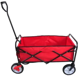 Olumat 717181828995 3.6 Cu. Ft. Metal Garden Cart Red