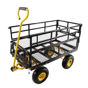 Olumat 717181829190 6 Cu. Ft. Metal Garden Cart Black