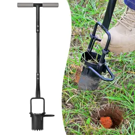 Plt-1 Omesata Sod Plugger Bulb Planter With Long Handle And Serrated Base Garden Tool Bul