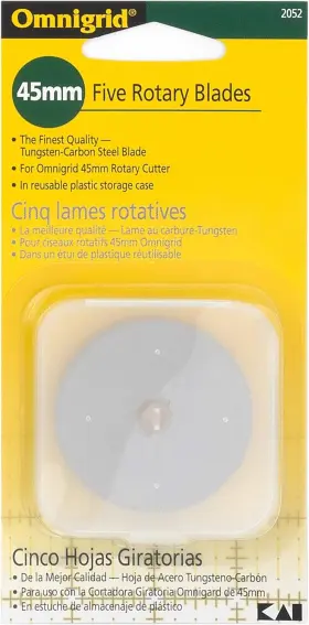 2052 Omnigrid Dritz 45mm Rotary Blade Refill- 5 Per Package 45 Mm 5-pack Silver