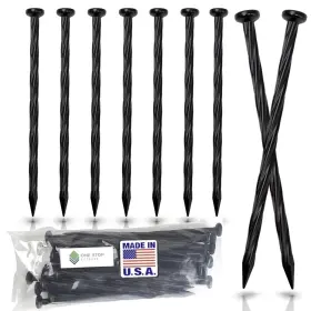 One Stop Outdoor 032748661830 50-pack Usa Made 8-inch Plastic Landscape Edging Anchoring Stakes Spiral Lan
